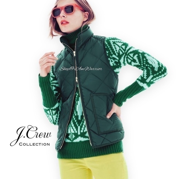 J.Crew Collection pine/aqua multiply 100% cashmere fairisle turtleneck sweater - Picture 4 of 15